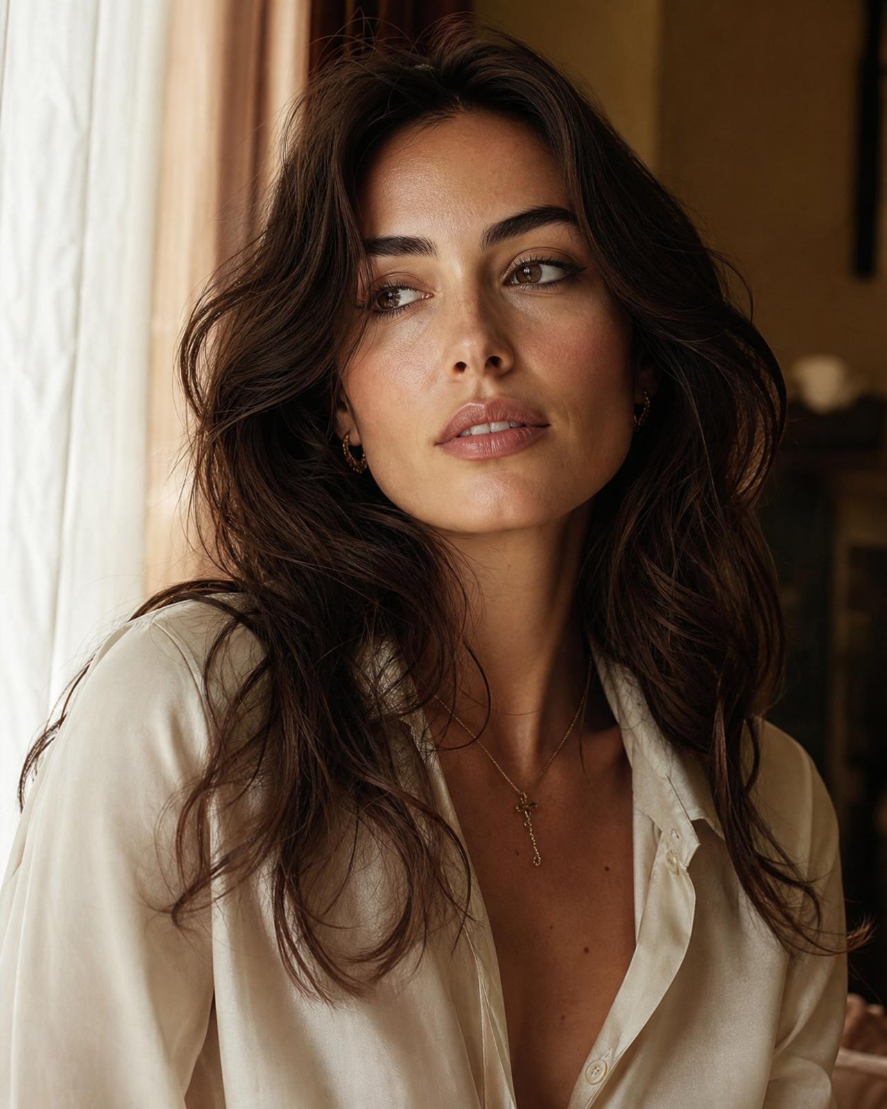 Long, glossy hair, the result of authentic Italian salon care.